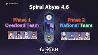 Spiral Abyss 4.6 Floor 12 ( 9⭐) | Character 4 Star Only ( Overload & National ) | Genshin Impact