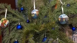 Новогодний шарик "Калининград "  по схеме от RinkaZee.  Готовая работа. Завершение проекта.