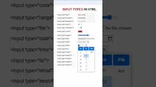 Input Type in HTML #html #html5 #viral #shorts