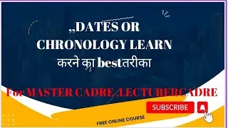 DATES AND CHRONOLOGY याद रखने का best trika| Master cadreprepration English