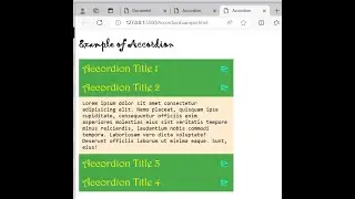 Accordion Using HTML, CSS and javascript example