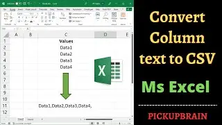 How to convert columns into CSV using simple Excel function