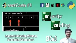 [Python] LeetCode - 3 - Longest Substring Without  Repeating Characters - In O(N) Complexity