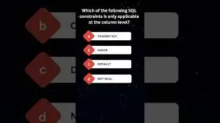 SQL column level constraints   