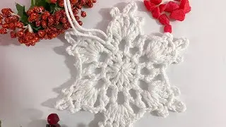 Красивая снежинка крючком