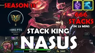 NASUS The Stack King - 666 Stacks In 23 Minutes  | Nightbringer Nasus VS Aatrox