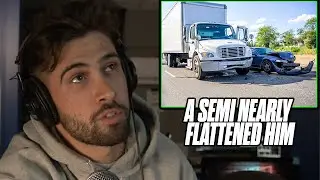 He Was Nearly Hit By 18 Wheeler Getting Into His Car!
