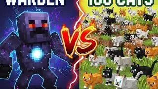 1 Warden vs 100 Cat 😺😺 in Minecraft | Can Warden survive ????