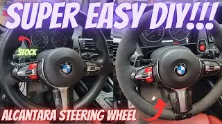 BMW alcantara steering wheel cover, SUPER EASY DIY!!!