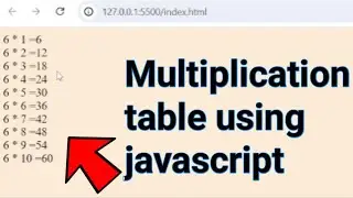 Print multiplication table using javascript |