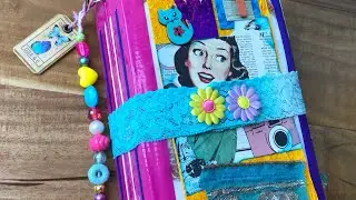 SOLD. Trashy Junk Journal made with rice bag