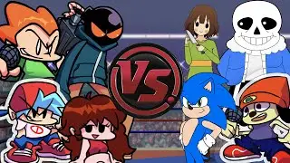FRIDAY NIGHT FUNKIN' RAP CONCERT! (Friday Night Funkin' vs Sonic, Undertale, PaRappa) Cartoon Rap