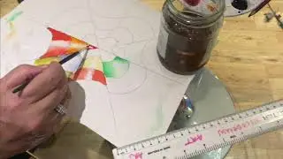Ink gradients with a brush optical illusion