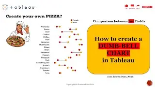 How to create a Dumb-bell Chart or Bar-Bell Chart in Tableau for comparing between two fields?