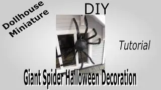 Dollhouse Miniature Giant Spider Halloween Decoration