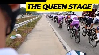 I follow a pro cycling team during a race with the team manager