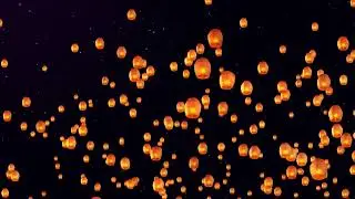 Sky Lanterns Green Screen  