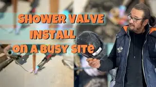 Installing a two port shower valve on a busy building site