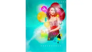 Girl embellished with shapes and graphics - Photoshop Manipulation Tutorial #22