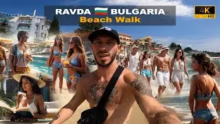 ☀️ Walking Main Beach Ravda 🇧🇬 Bulgaria - 2024 4K