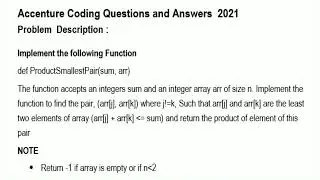 Accenture Python Coding Question - 7 and Answer 2021 