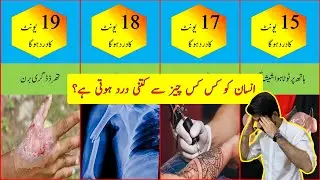 Comparison of Human Pain from different things مختلف چیزوں سے انسانی درد کا موازنہ