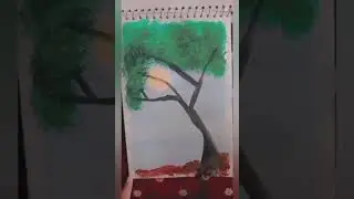 Acrylic Tree Painting 🎨painting ideas for beginners #shortsfeed  #trees #viralvideo