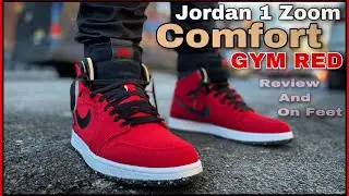 AIR JORDAN 1 ZOOM COMFORT “GYM RED” 🚨 REVIEW AND ON FEET ‼️