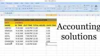 How to calculate Overtime Hours In Excell Overtime calculation formula in Excel|Accountingsolutions