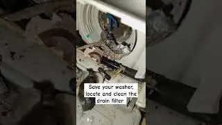 Save your washer, locate and clean the drain filter #laundry #sundayservice #fyp #homeappliance