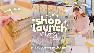 STUDIO VLOG ❀ Shop launch day, big mistakes & packing hundreds of Tumblers for our Small business