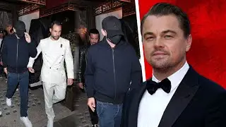 Leonardo DiCaprio keeps a low-profile as he masks up for Machine Gun Kelly's party in London