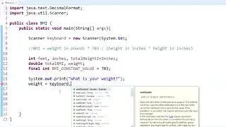 Java Programming Tutorial - 7 -Scanner Class - BMI Program