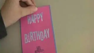 Birthday card with freezer paper stencil design and acrylic paint