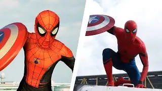 Live-Action Recreating Civil War Captain America meets Spider-Man