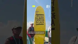 Surfers at Rockaway Beach in Queens, New York organized a paddle-out for Palestine.