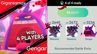 Beating G-Max GENGAR with ONLY 4 PLAYERS (Pokemon GO)