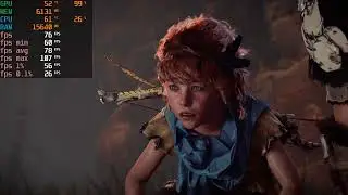 RX 7600 + Ryzen 7 5800X - Horizon Zero Dawn Remastered - 1080p medium settings
