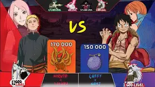 Naruto and Sakura vs. Luffy and Nami Power levels Scaling | [2024] Every Form