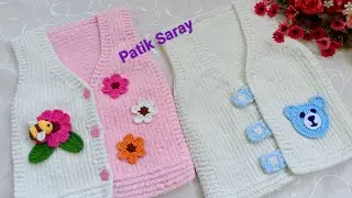 🎀KADİFE İPTEN BEBEK YELEĞİ YAPIMI🎀Hem Kız Hem Erkek Bebek için 1/2 yaşa uyumlu kolay bir model✅