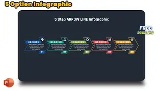 95. MS PowerPoint – 5 Step ARROW LINE Infographic | Free download