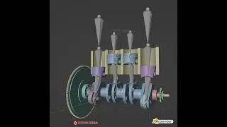 Piston engine animation (Model blender)
