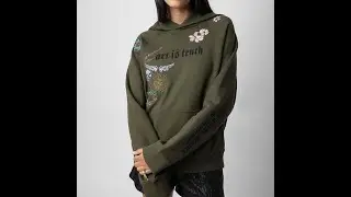 Flower Skull Wing Embroidery Sweatshirt