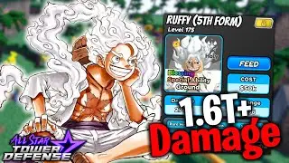 1.6T+ Damage w/ New 7 Star 5th Gear Luffy in Material Orbs Farm | All Star Tower Defense Roblox