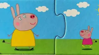 Delphine donkey and Mom play together - play puzzles for kids with cartoon characters Peppa Pig