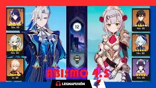 Abismo 12 versión 4.5 Neuvillete hyperbloom & Noelle c6 Monogeo #abismo12 #genshinimpact#4k #Abyss12