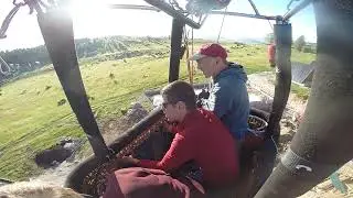 Landing in Zabljak on a hot air balloon