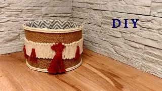 A cardboard box has become a beautiful basket  I make beautiful