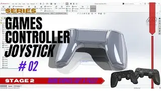 Solidworks Tutorial Sketch 3d Model Guide Curves Playstation Xbox's Joystick Stage #2 English - AER