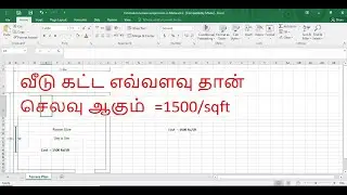 Building Construction Cost = 1500 Rs/Sq ft. Terrace Single room calculation explained in Tamil